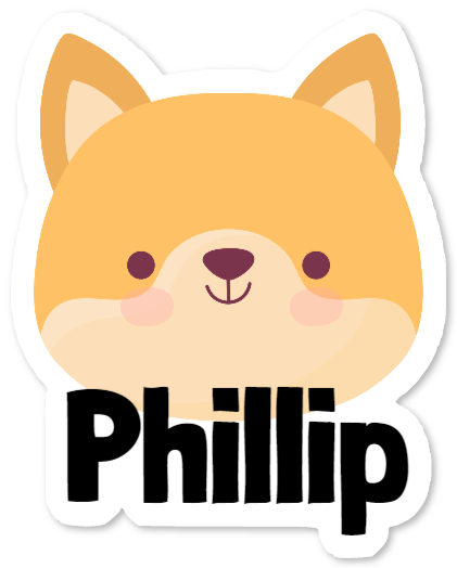 Naklejka ścienna z liskiem i imieniem – Phillip