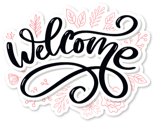 Naklejka z napisem Welcome w stylu pisma ręcznego